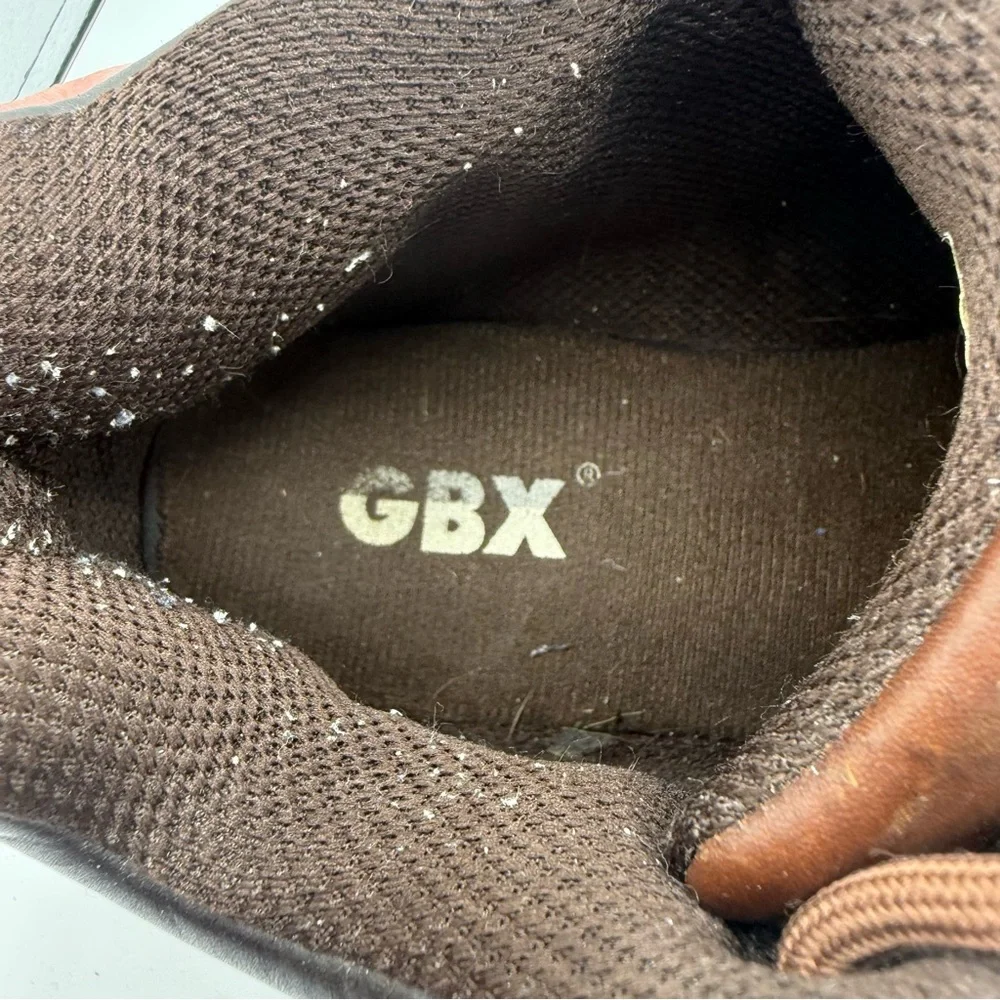 GBX Men's Brown Leather Ankle Lace Up Boots Size 10.5 Y2K Discontinued EUC